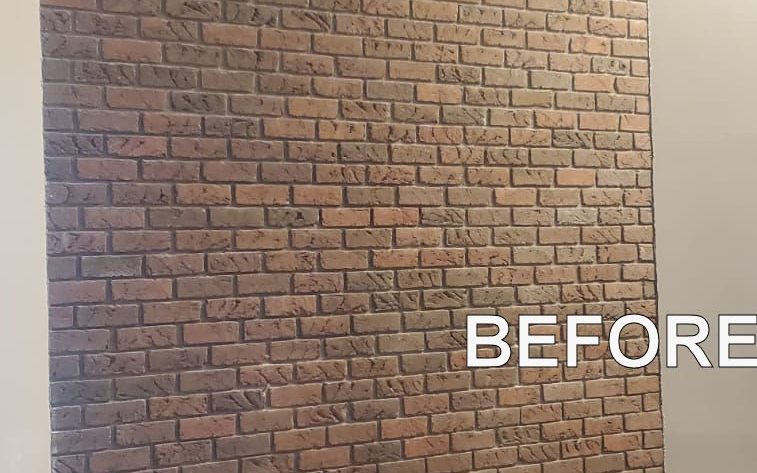 Brick fireplace before Brick fireplace before — Segor Painting, Columbus OH